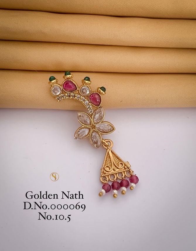 2 DN Marathi Look Golden Nath Wholesale Price In Surat
